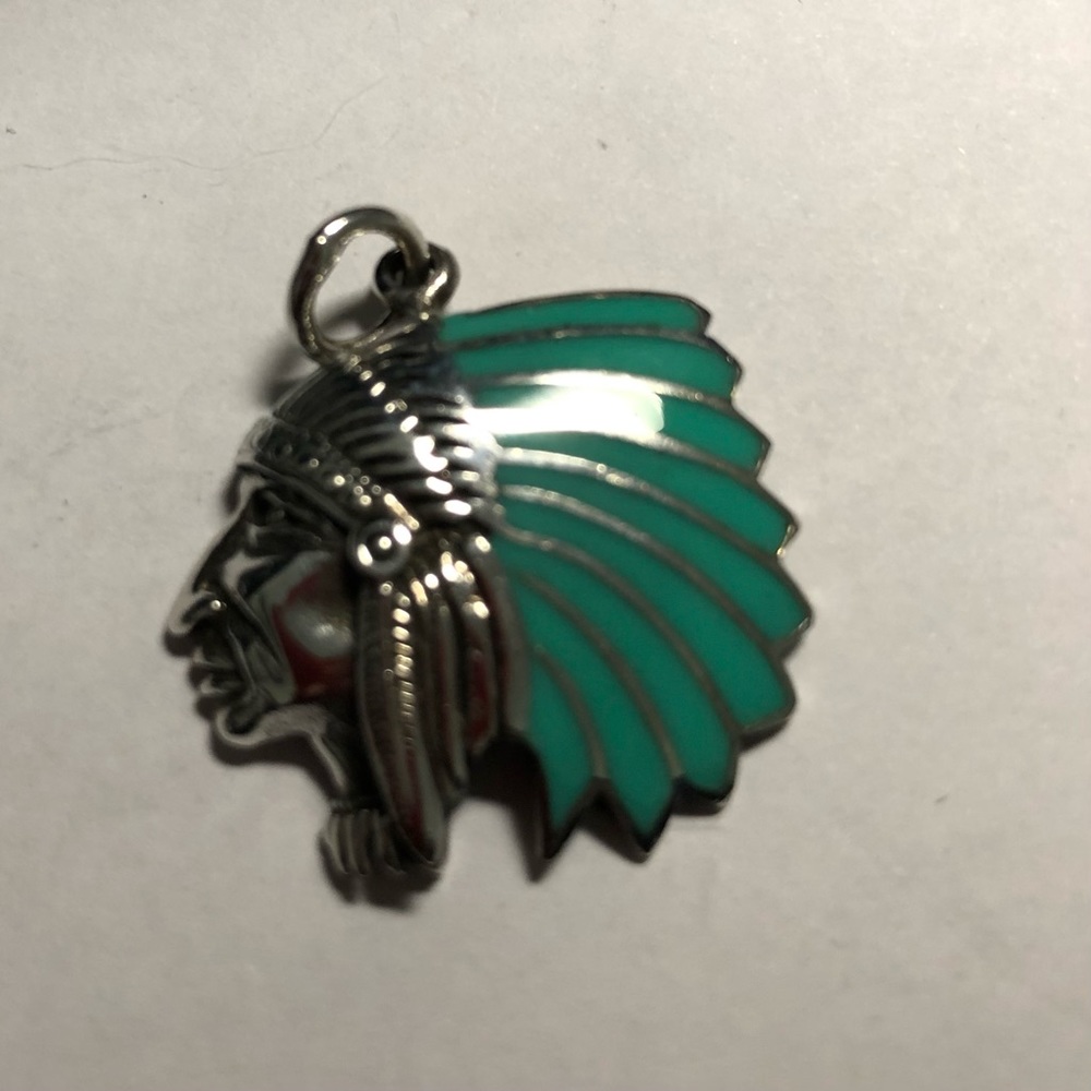 Turquoise Indian Head Pendant.